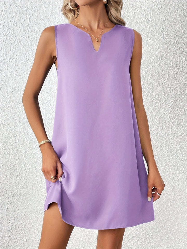 Notched Sleeveless Mini Tank Dress | Trendsi