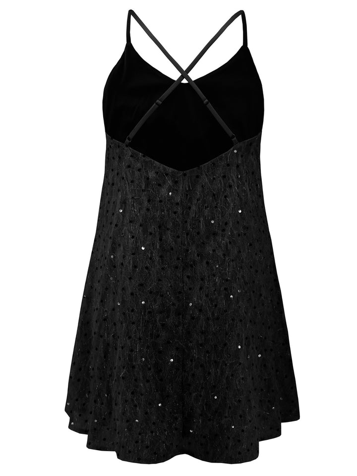 Sequin V-Neck Mini Cami Dress | Trendsi