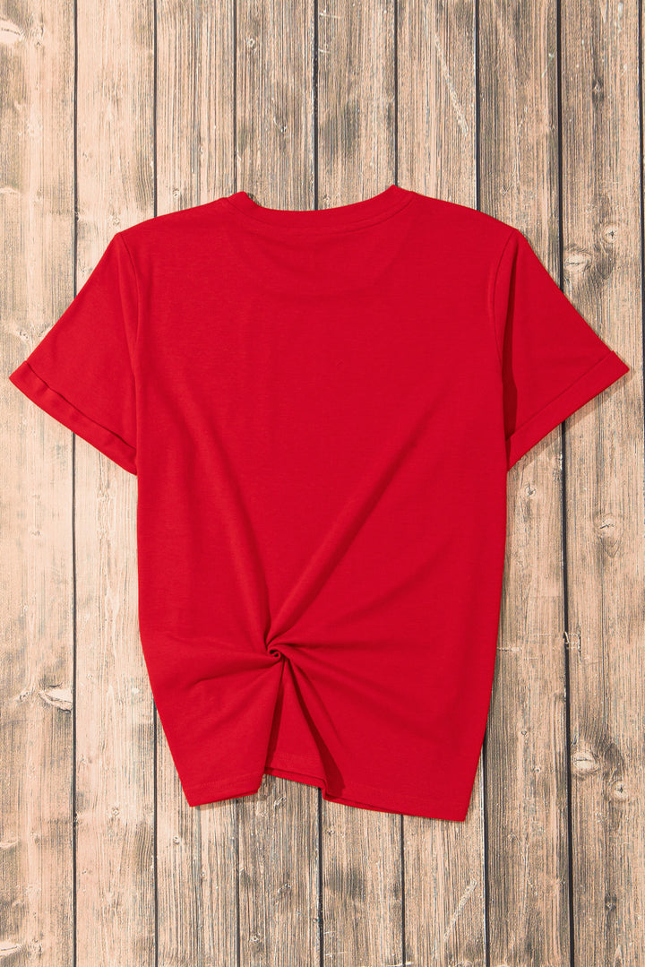 USA Round Neck Short Sleeve T-Shirt | Trendsi