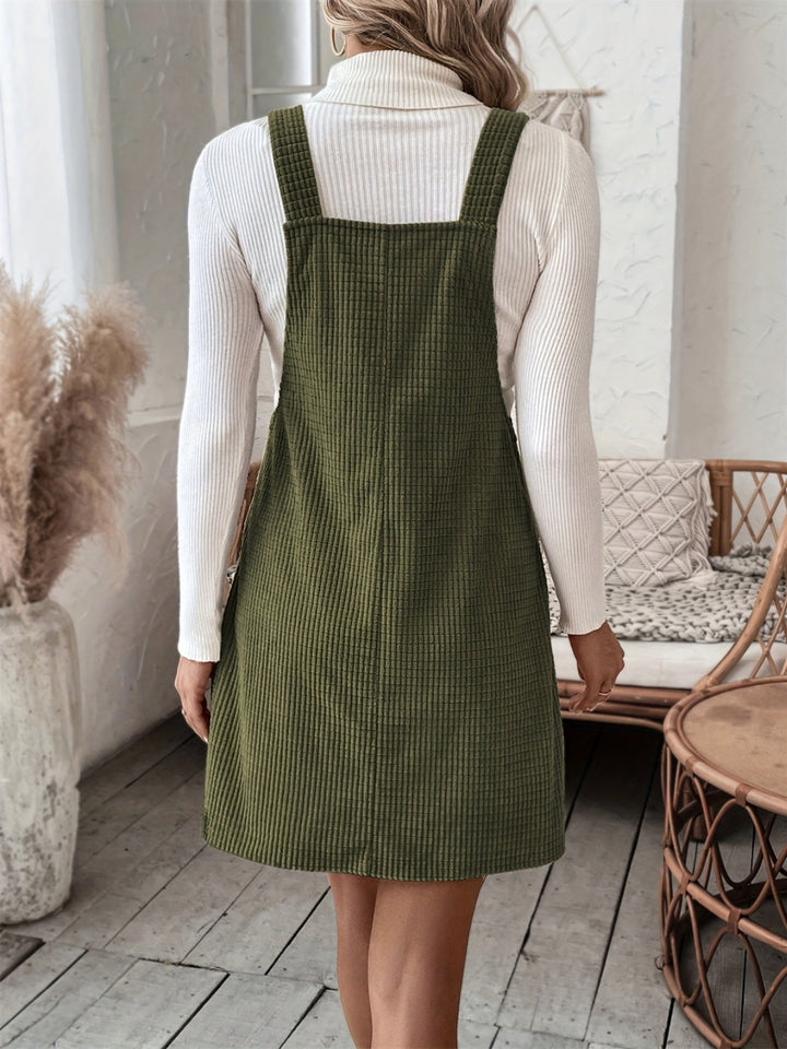 Pocketed Wide Strap Overall Dress | Trendsi