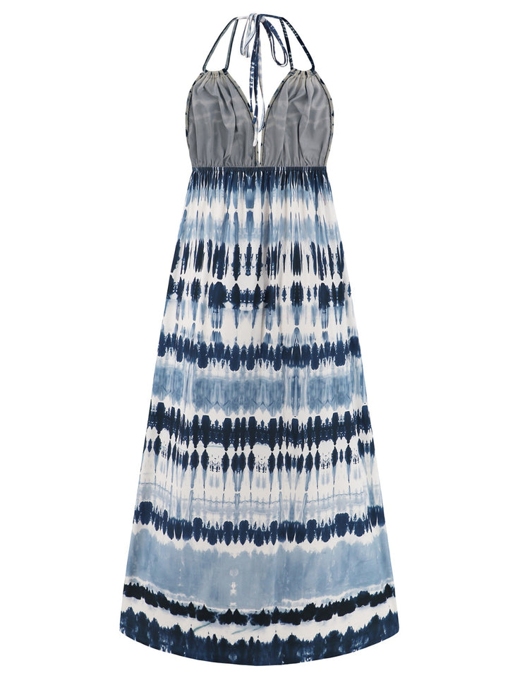 Tie-Dye Halter Neck Sleeveless Dress | Trendsi