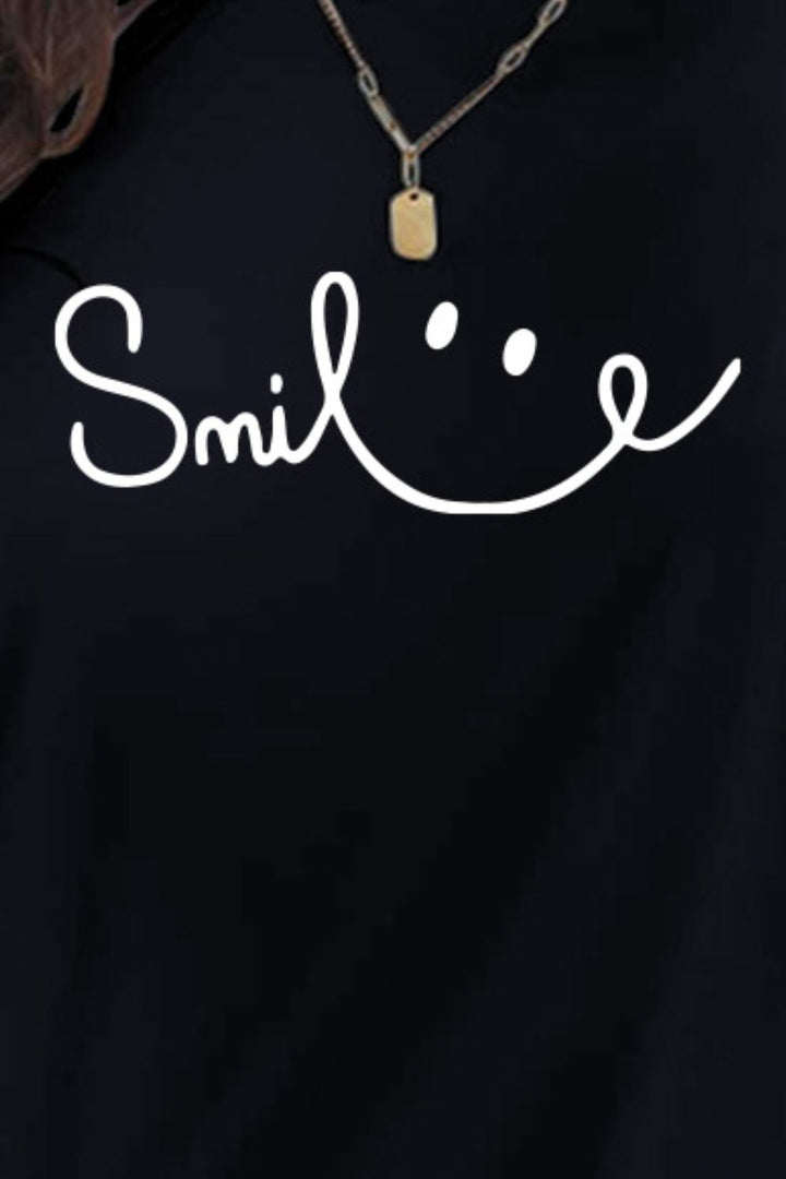 SMILE Round Neck Short Sleeve T-Shirt | Trendsi