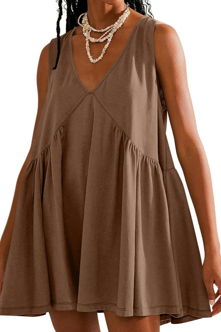 Plunge Wide Strap Mini Tank Dress | Trendsi