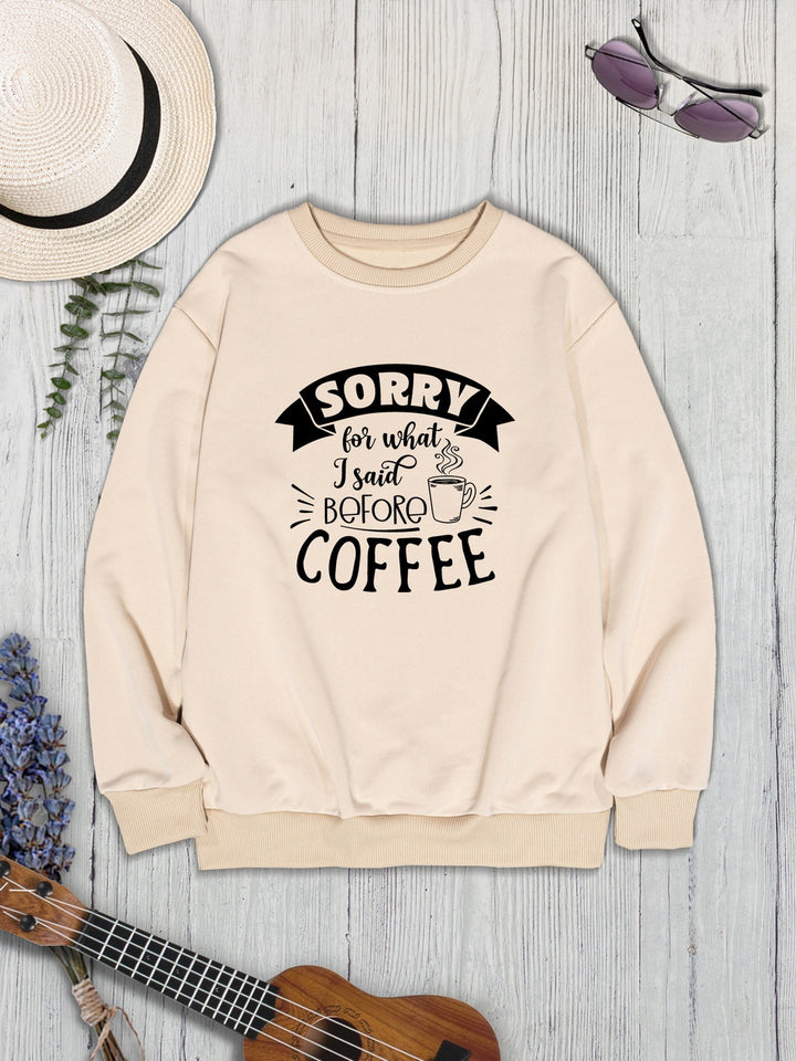 Letter Graphic Round Neck Sweatshirt | Trendsi