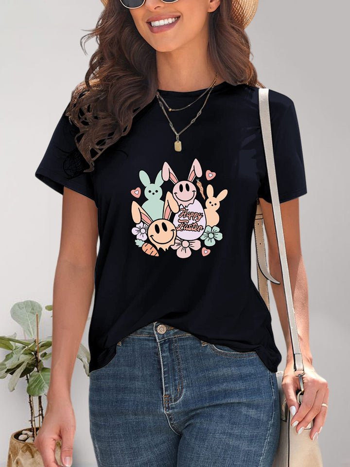 Graphic Round Neck Short Sleeve T-Shirt | Trendsi