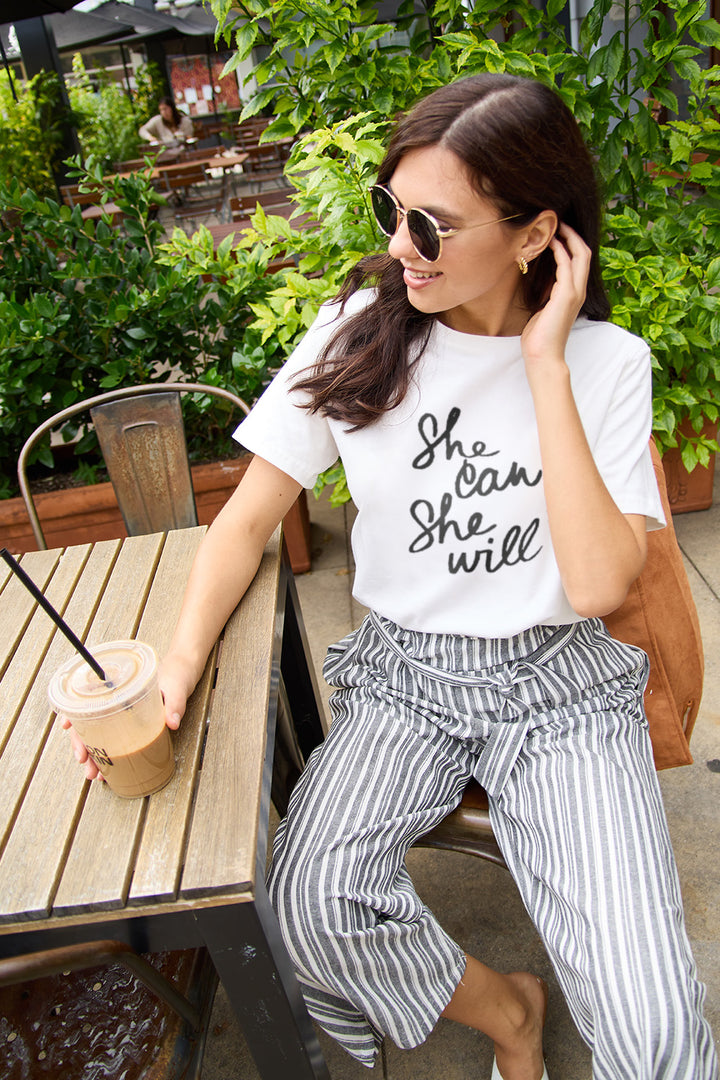 Simply Love Full Size SHE CAN SHE WILL Short Sleeve T-Shirt | Trendsi