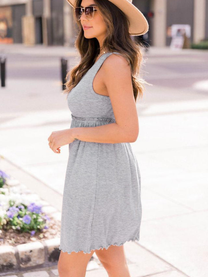 Frill Round Neck Sleeveless Dress | Trendsi