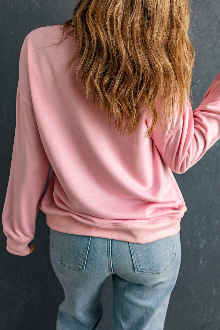 Pumpkin Round Neck Long Sleeve Sweatshirt | Trendsi