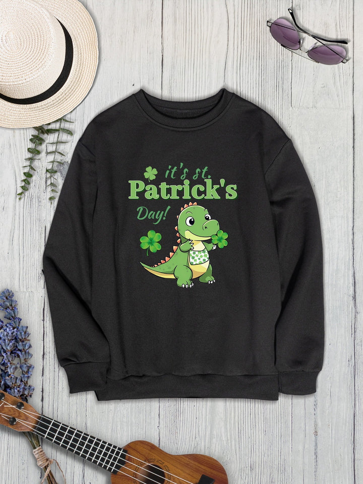 IT'S ST. PATRICK'S DAY Graphic Round Neck Sweatshirt | Trendsi