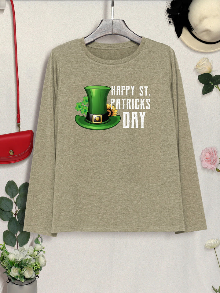 HAPPY ST. PATRICK'S DAY Round Neck T-Shirt | Trendsi