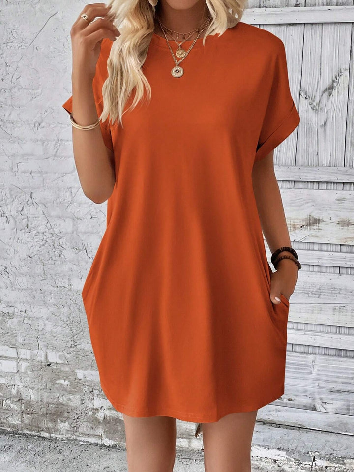 Round Neck Short Sleeve Mini Dress | Trendsi