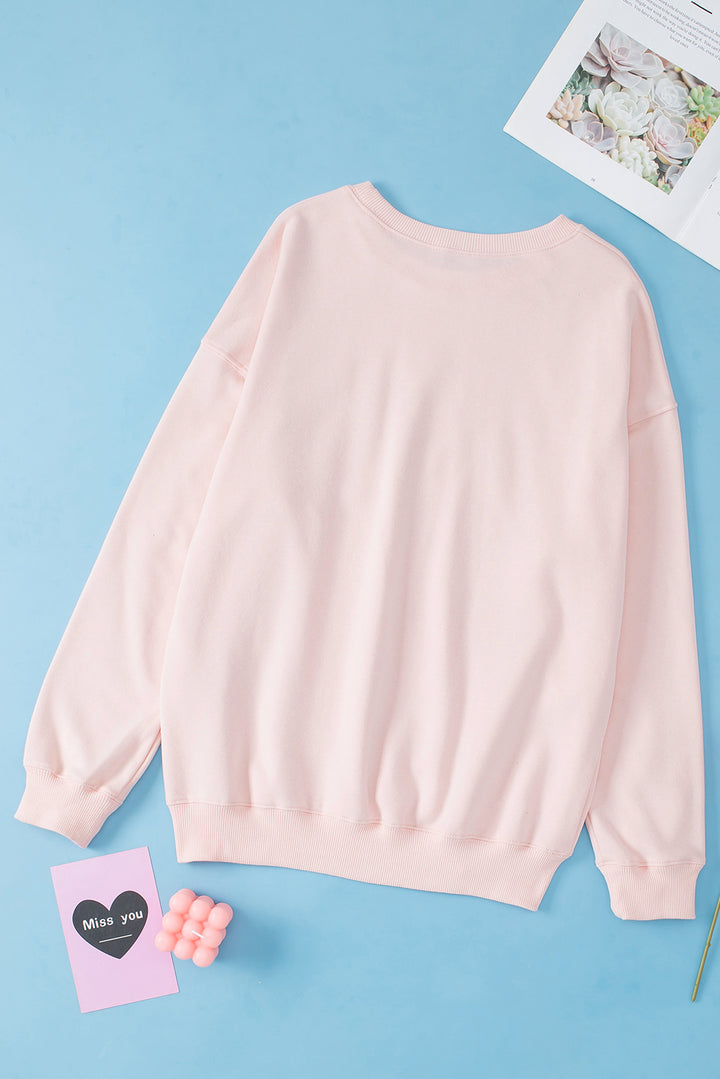 PARIS Round Neck Long Sleeve Sweatshirt | Trendsi