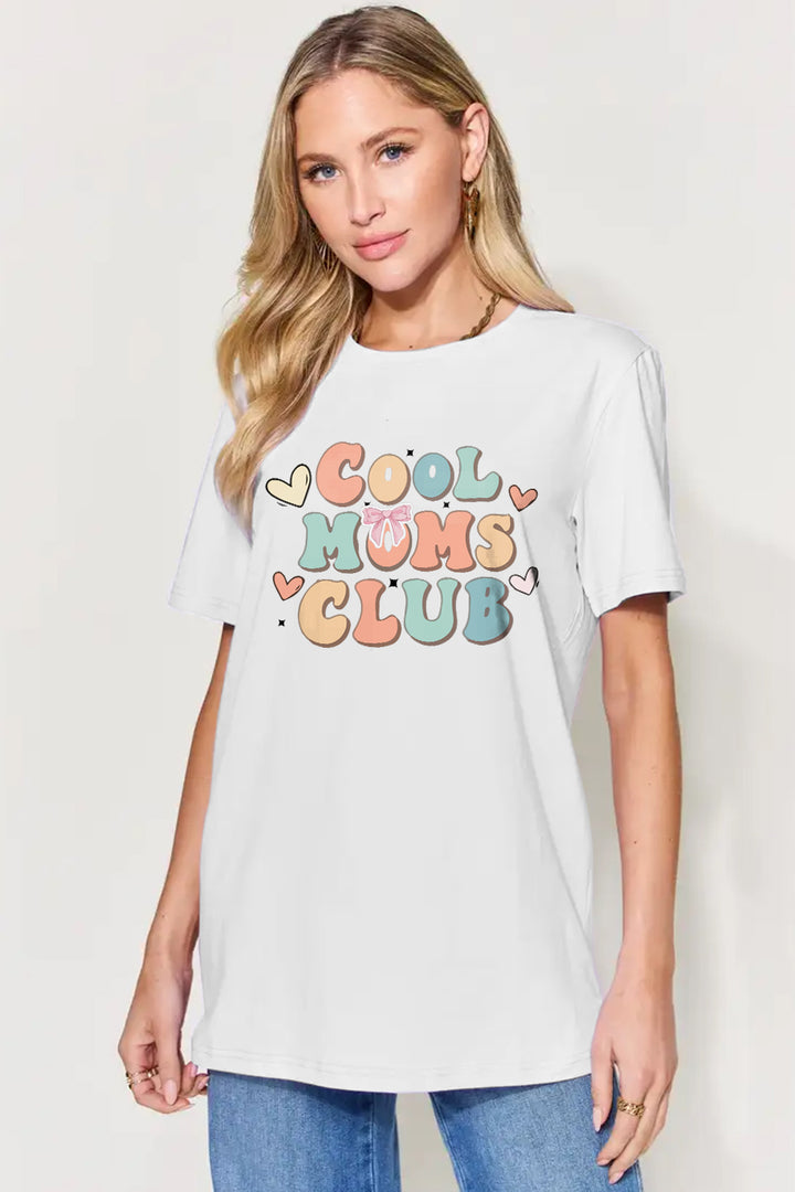 Simply Love Full Size Letter Graphic Round Neck Short Sleeve T-Shirt | Trendsi