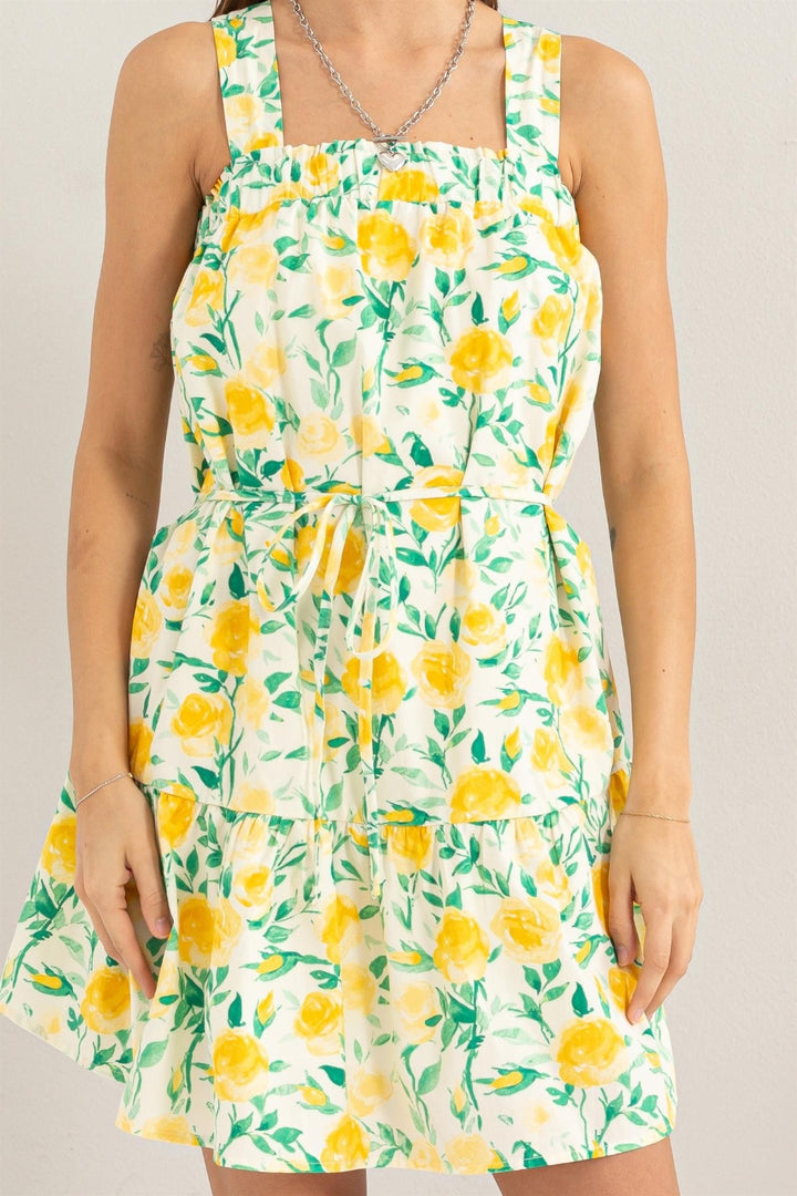 HYFVE Floral Tie Shoulder Mini Dress | Trendsi