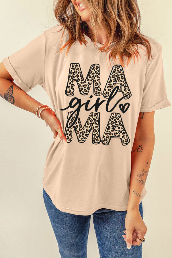 MAMA GIRL Round Neck Short Sleeve T-Shirt | Trendsi