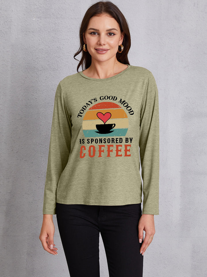 TODAY'S GOOD MOOD IS SPONSORED BY COFFEE Round Neck T-Shirt | Trendsi