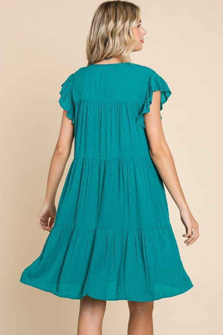 Culture Code Ruffle Cap Sleeve Tiered Dress | Trendsi