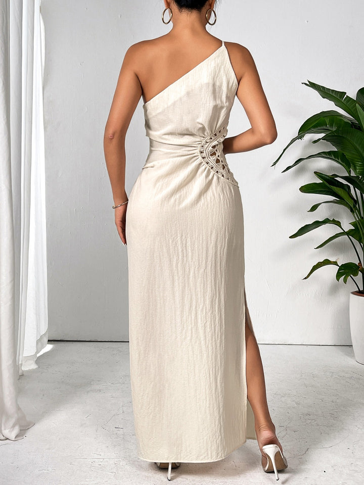 Slit One Shoulder Sleeveless Maxi Dress | Trendsi