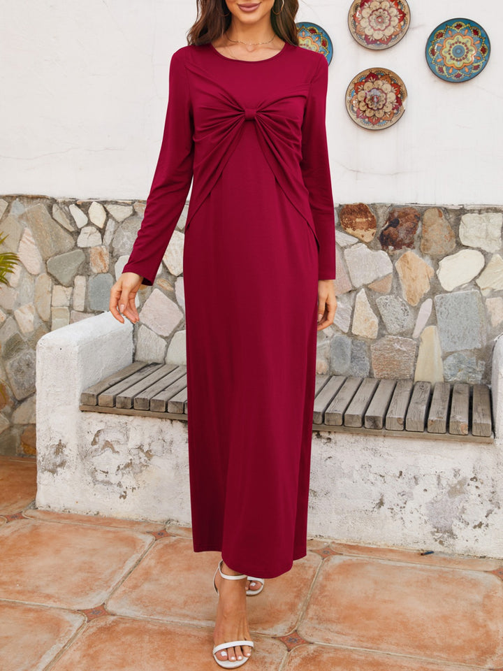 Twisted Round Neck Long Sleeve Dress | Trendsi