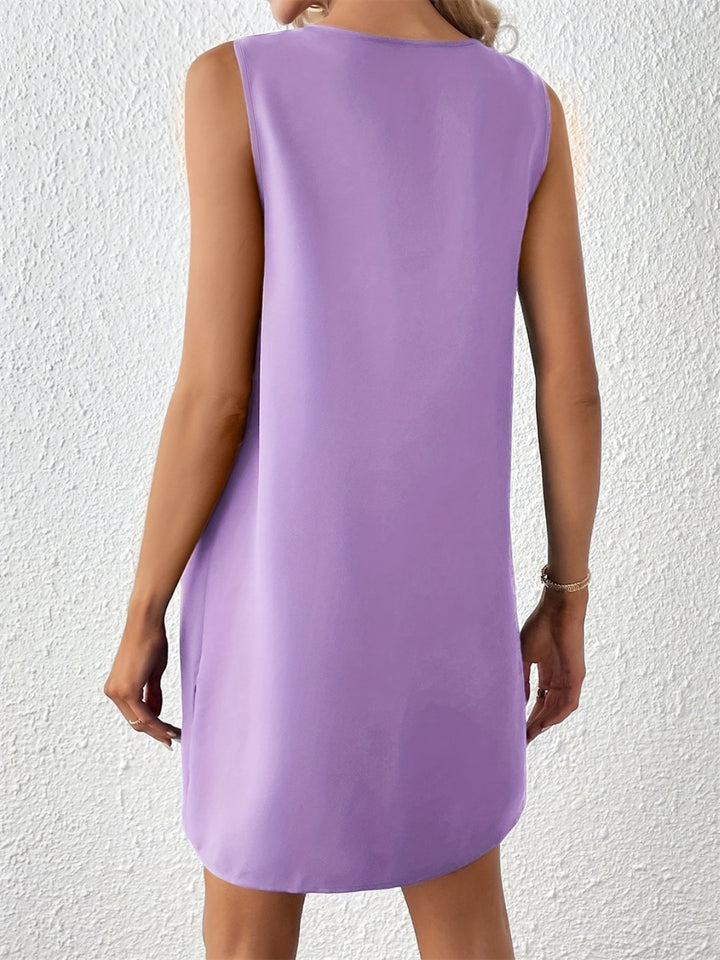 Notched Sleeveless Mini Tank Dress | Trendsi