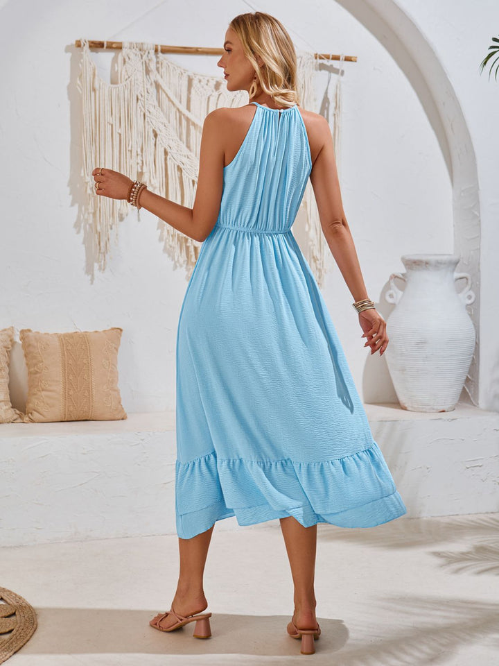 Ruffled Round Neck Sleeveless Dress | Trendsi