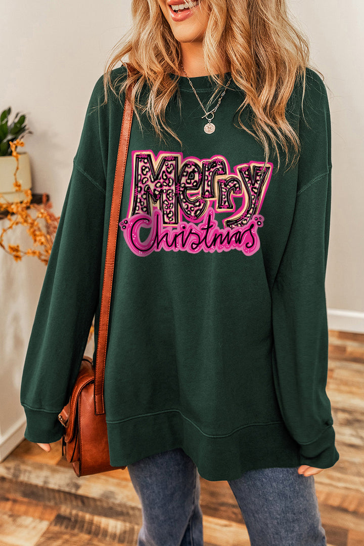 MERRY CHRISTMAS Round Neck Sweatshirt | Trendsi