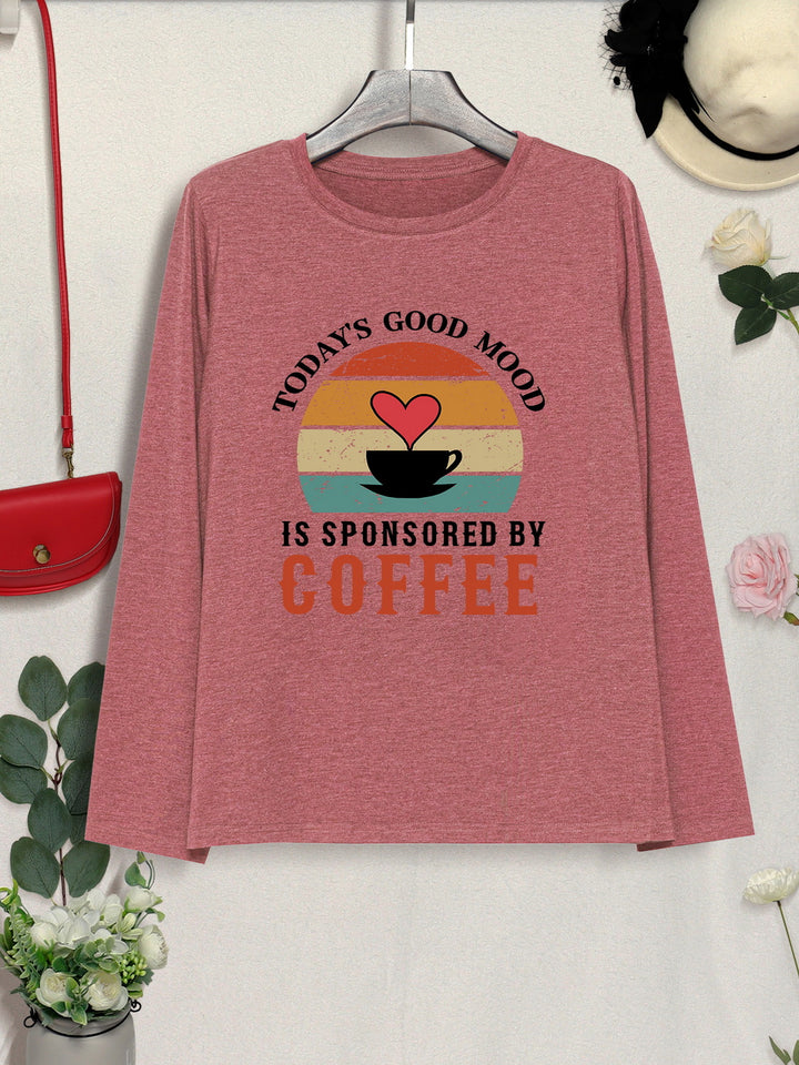 TODAY'S GOOD MOOD IS SPONSORED BY COFFEE Round Neck T-Shirt | Trendsi