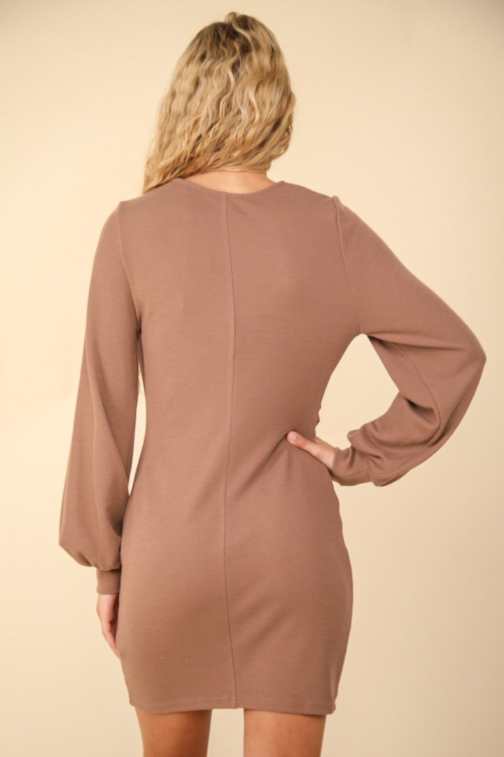 VERY J Ruched Detail Bodycon Mini Dress | Trendsi