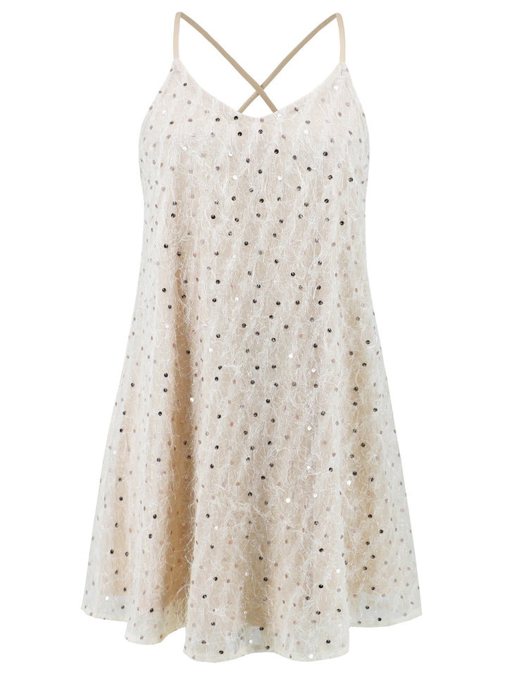 Sequin V-Neck Mini Cami Dress | Trendsi