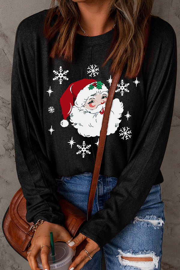 Santa Graphic Round Neck Dropped Shoulder T-Shirt | Trendsi