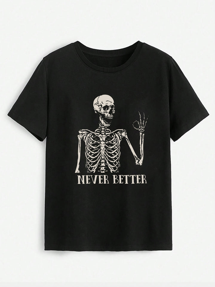 NEVER BETTER Round Neck Short Sleeve T-Shirt | Trendsi