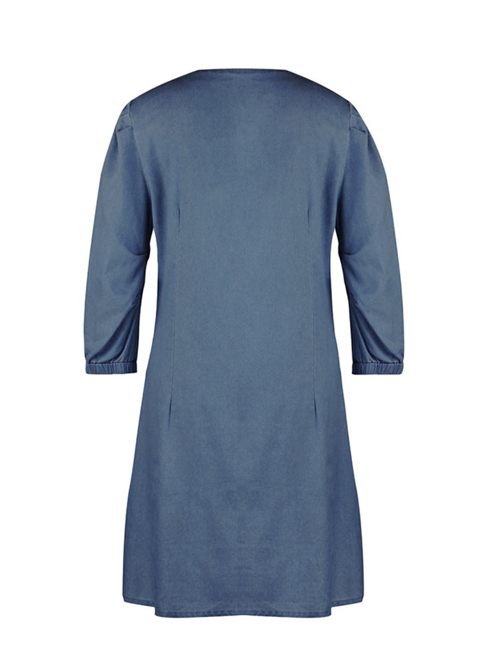 Full Size V-Neck Half Sleeve Dress | Trendsi