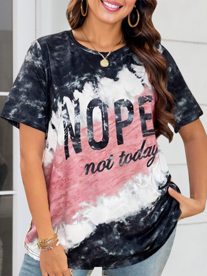 NOPE NOT TODAY Round Neck Short Sleeve T-Shirt | Trendsi