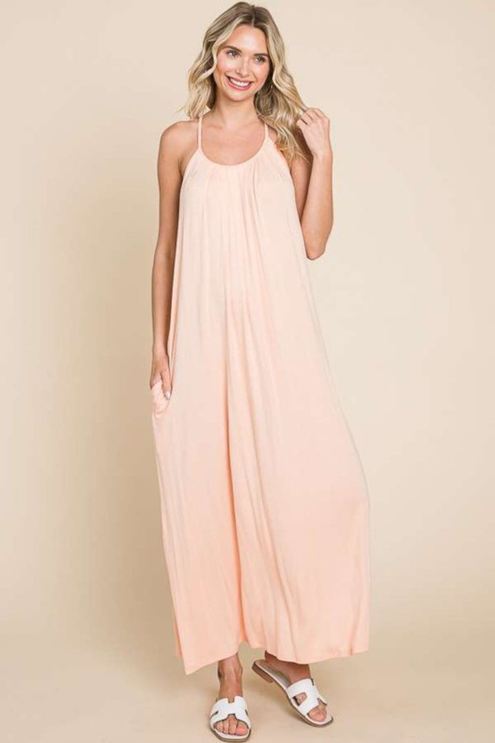 Culture Code Full Size Tie Back Maxi Cami Dress | Trendsi