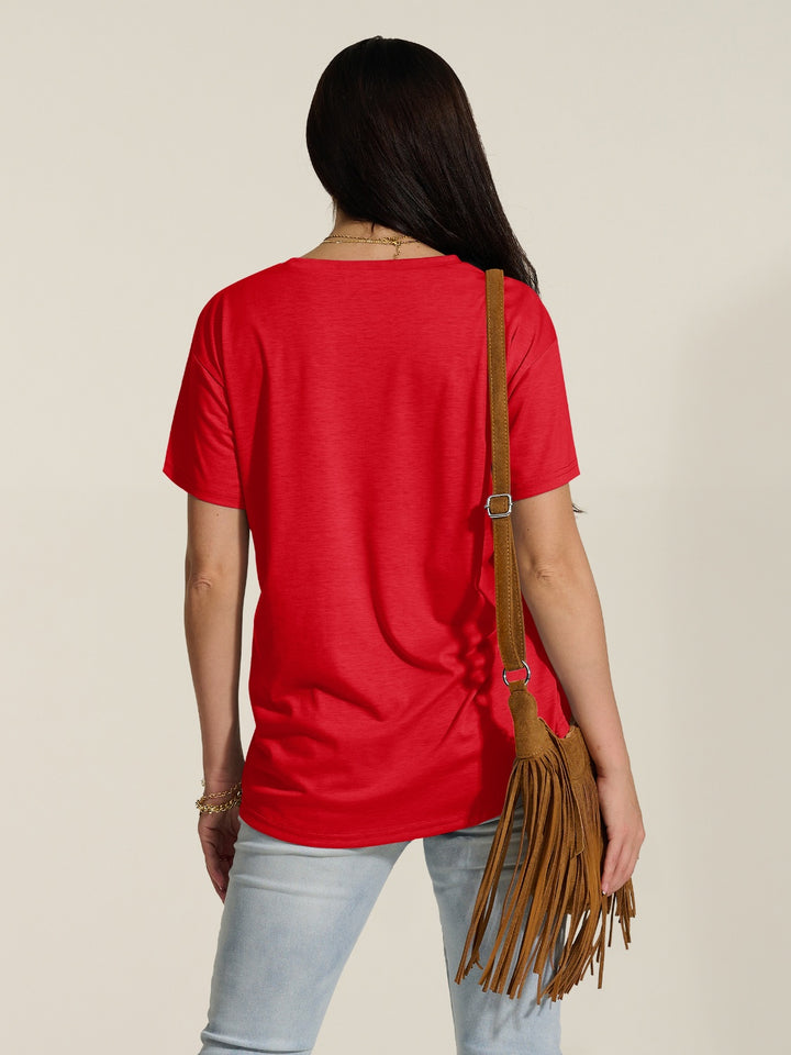 Cat Round Neck Dropped Shoulder T-Shirt | Trendsi