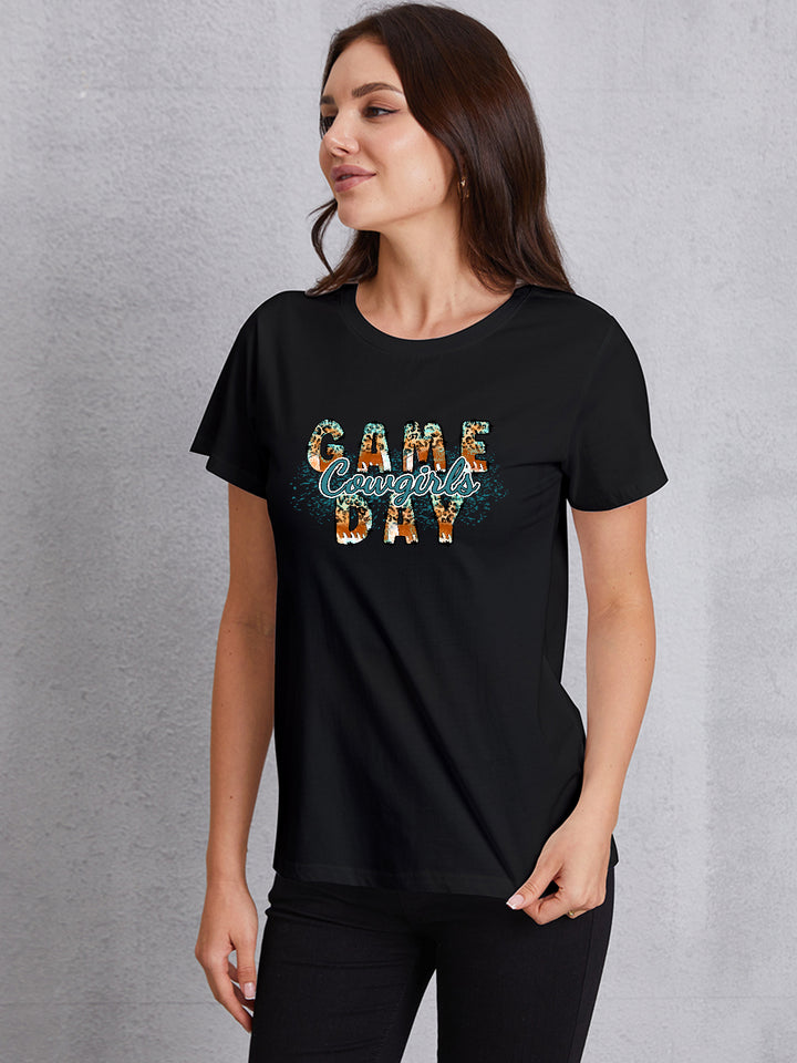COWGIRLS GAME DAY Round Neck Short Sleeve T-Shirt | Trendsi