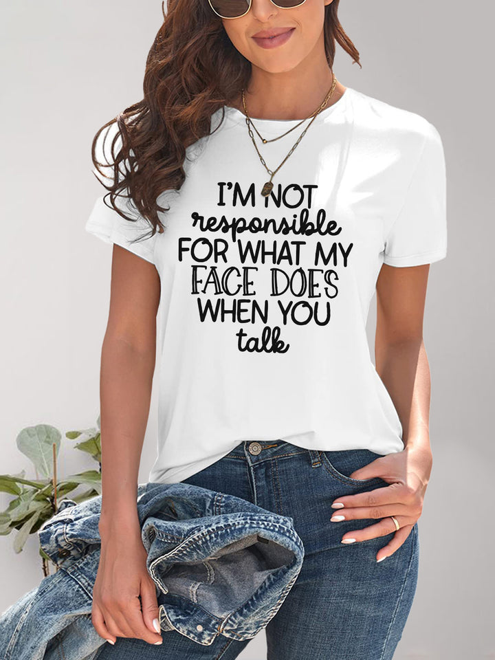 Letter Graphic Round Neck Short Sleeve T-Shirt | Trendsi