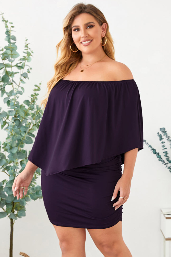 Full Size Off-Shoulder Half Sleeve Dress | Trendsi