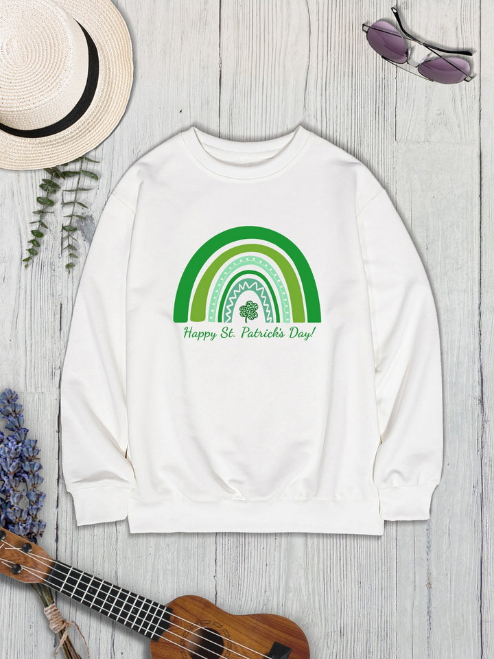 HAPPY ST. PATRICK'S DAY Round Neck Sweatshirt | Trendsi