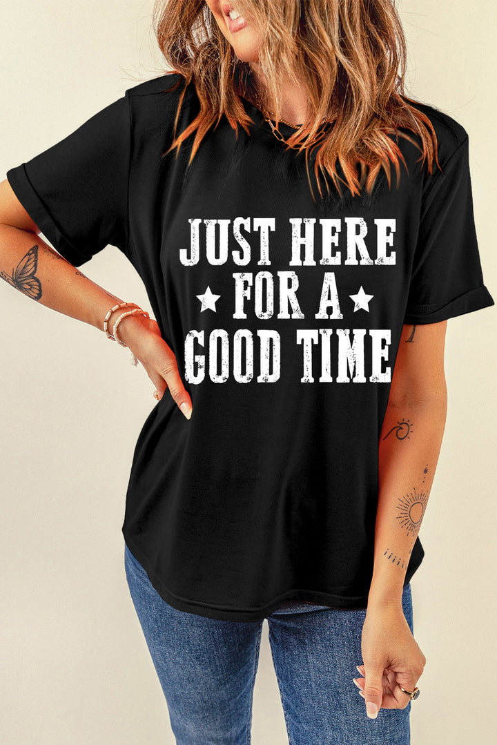 Letter Graphic Round Neck Short Sleeve T-Shirt | Trendsi