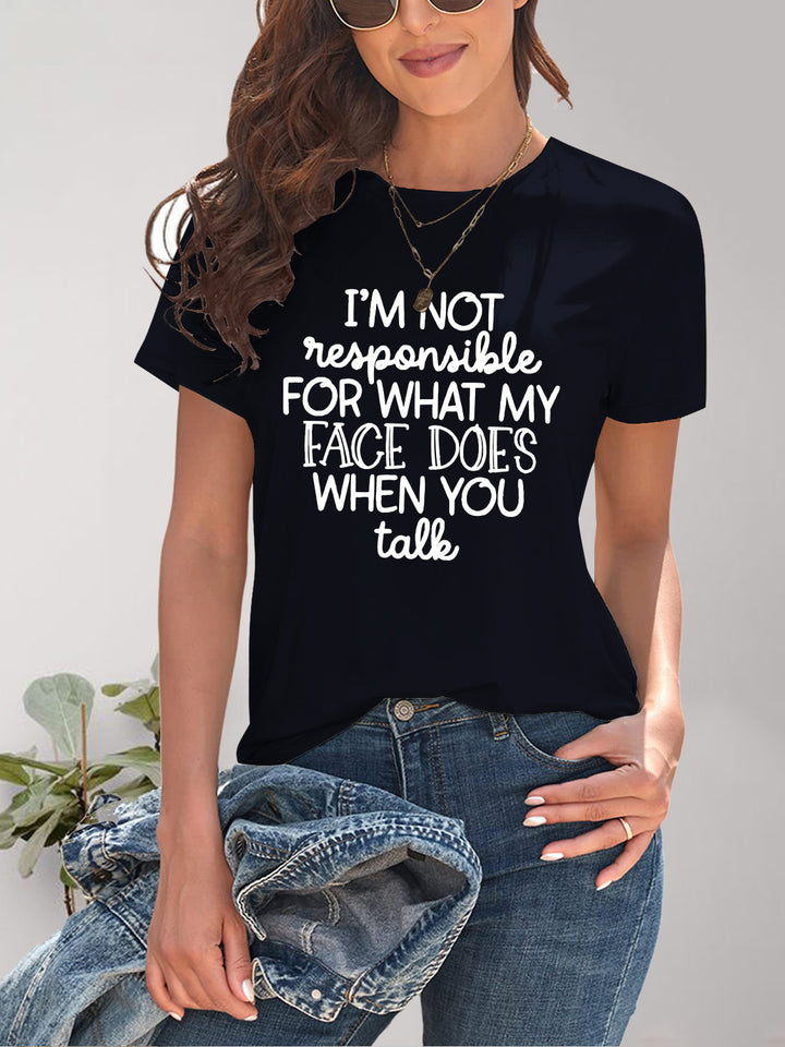 Letter Graphic Round Neck Short Sleeve T-Shirt | Trendsi