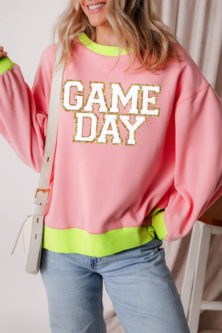 Letter Graphic Round Neck Long Sleeve Sweatshirt | Trendsi