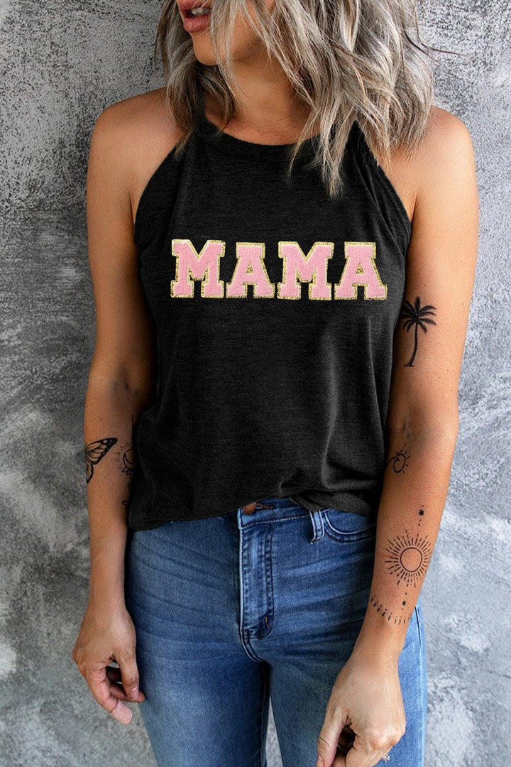 MAMA Round Neck Tank | Trendsi