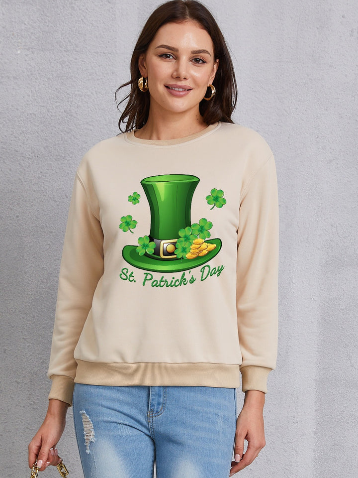 ST. PATRICK'S DAY Round Neck Dropped Shoulder Sweatshirt | Trendsi