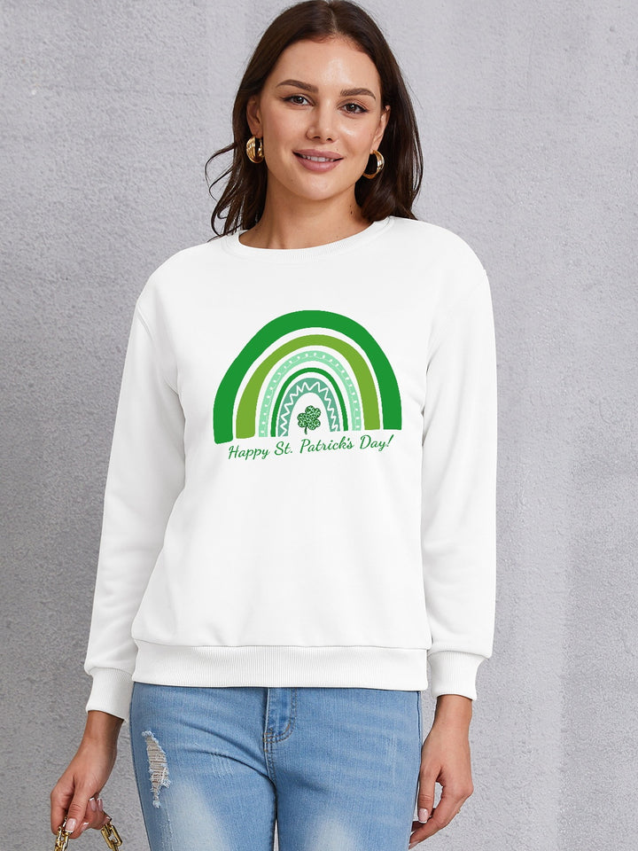 HAPPY ST. PATRICK'S DAY Round Neck Sweatshirt | Trendsi