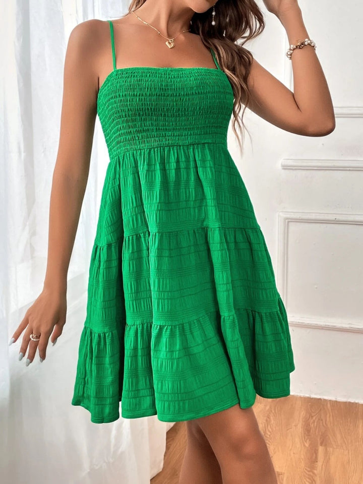 Tiered Smocked Square Neck Cami Dress | Trendsi