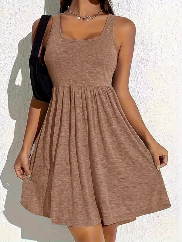 Full Size Square Neck Sleeveless Mini Dress | Trendsi