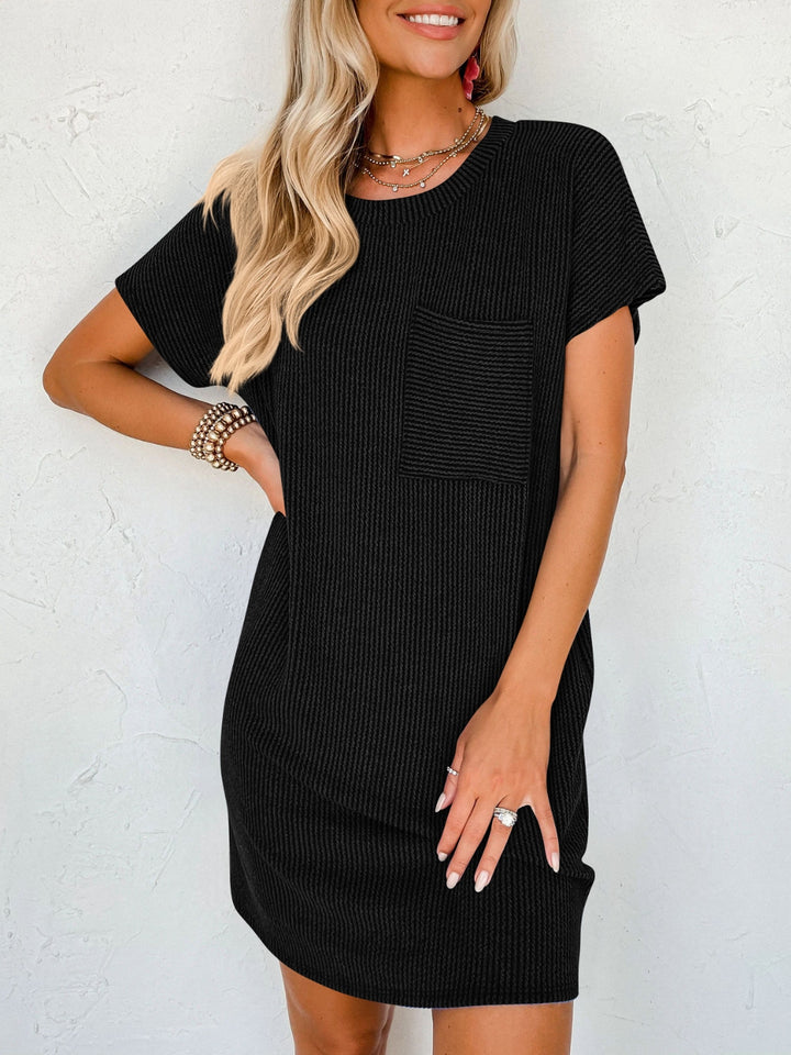 Round Neck Short Sleeve Mini Dress | Trendsi