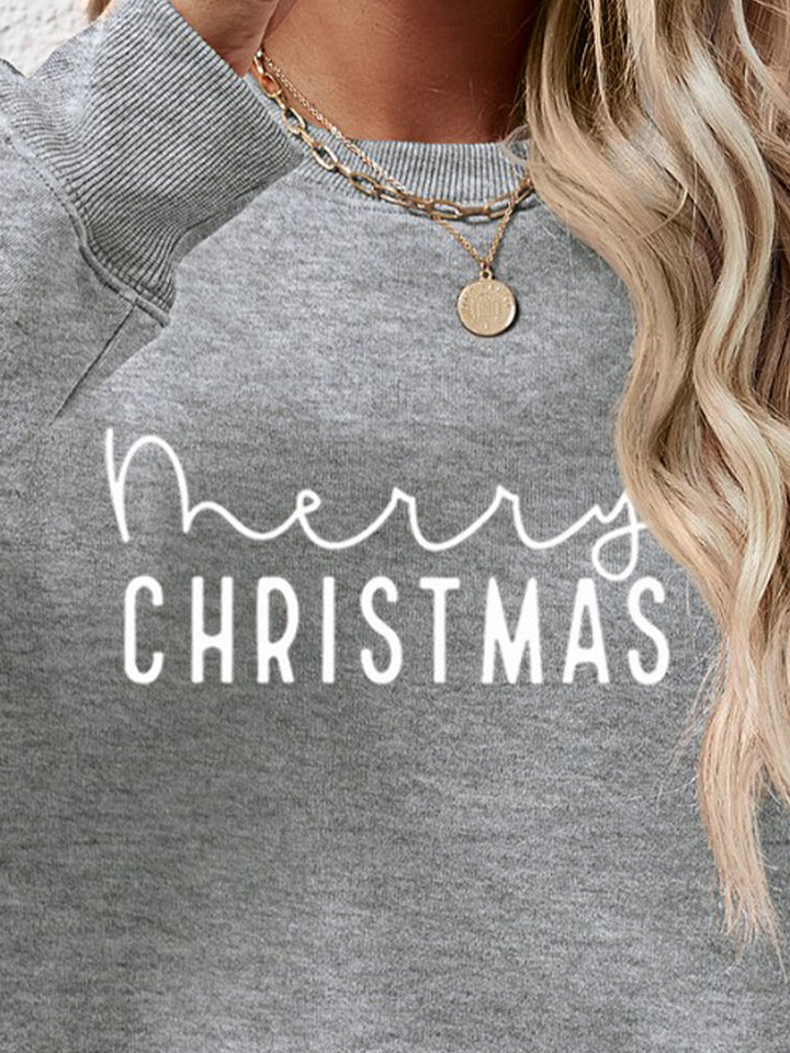 MERRY CHRISTMAS Dropped Shoulder Sweatshirt | Trendsi