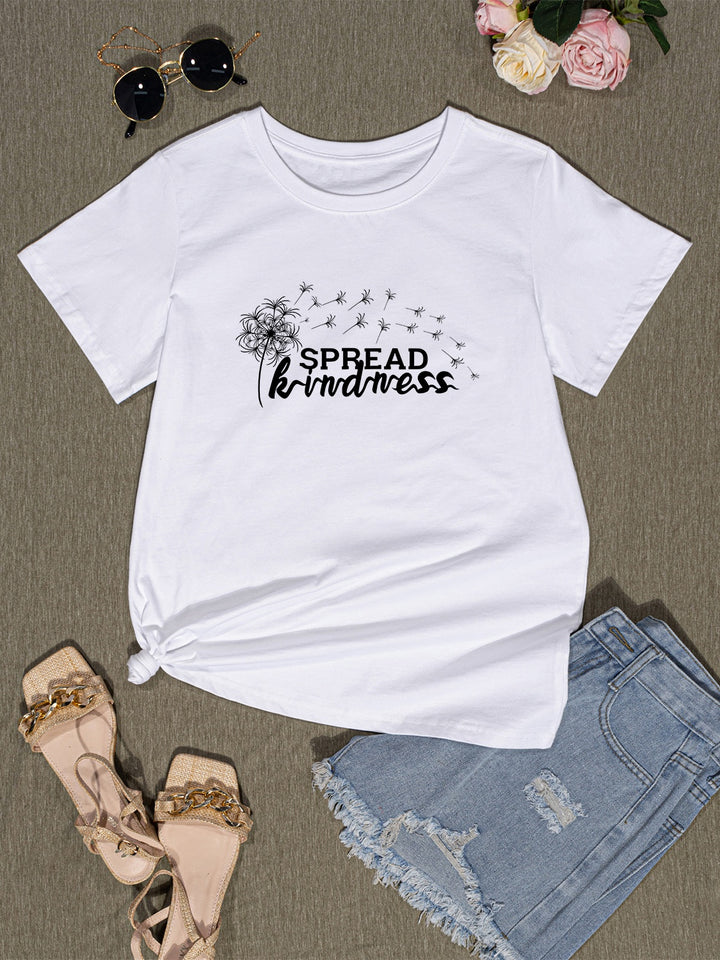 SPREAD KINDNESS Round Neck T-Shirt | Trendsi
